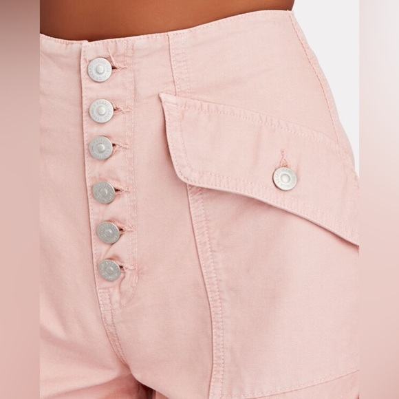 VERONICA BEARD Robbie Button-Front Canvas Cotton Rosewood Pink Shorts EUC Sz 26 - Picture 3 of 11